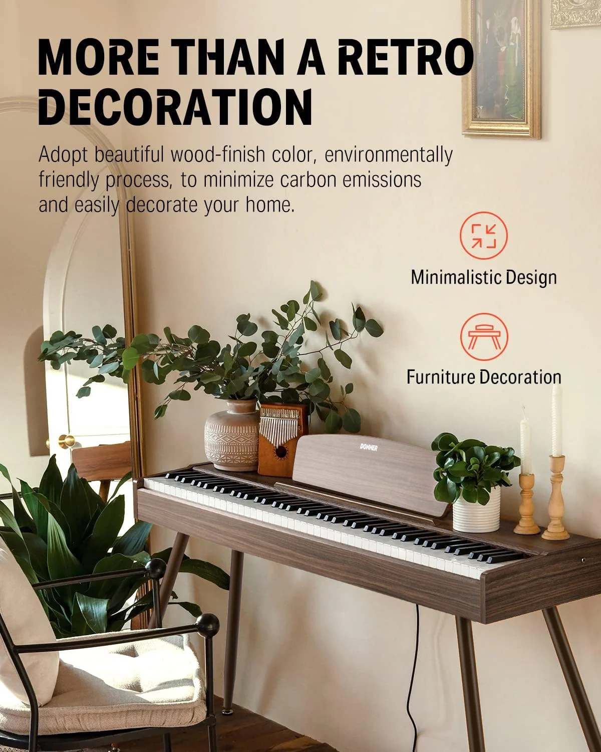 Donner DDP-80 Wooden Weighted Piano for Home - Image 20