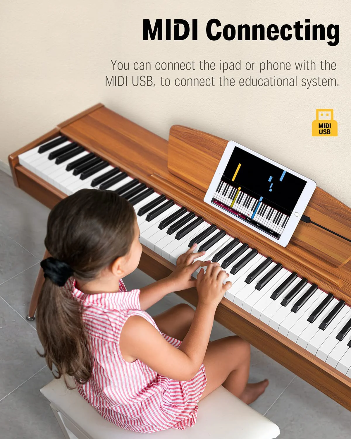 Donner DDP-80 Wooden Weighted Piano for Home - Image 15