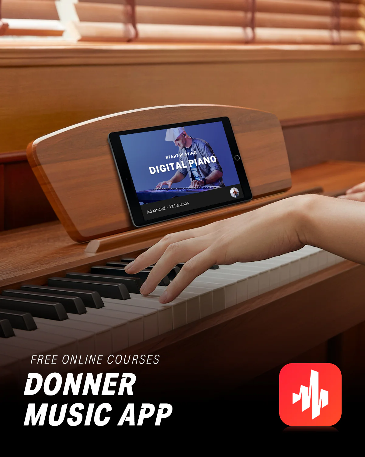 Donner DDP-80 Wooden Weighted Piano for Home - Image 17