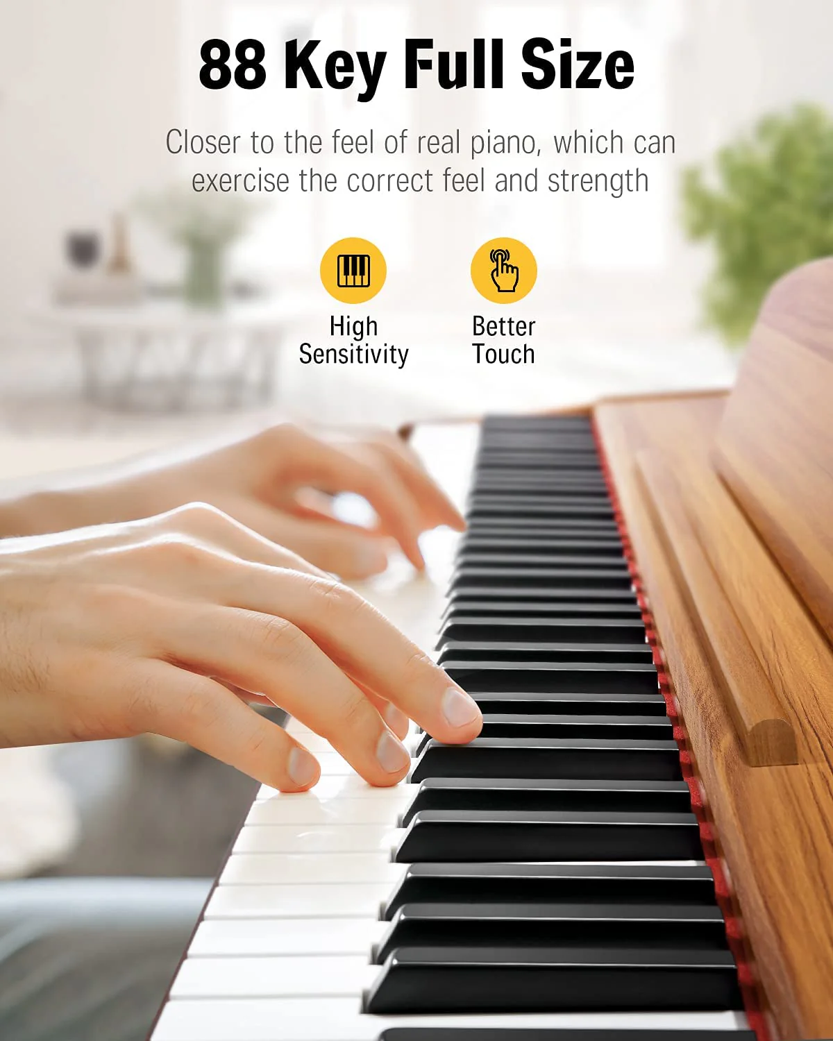 Donner DDP-80 Wooden Weighted Piano for Home - Image 12