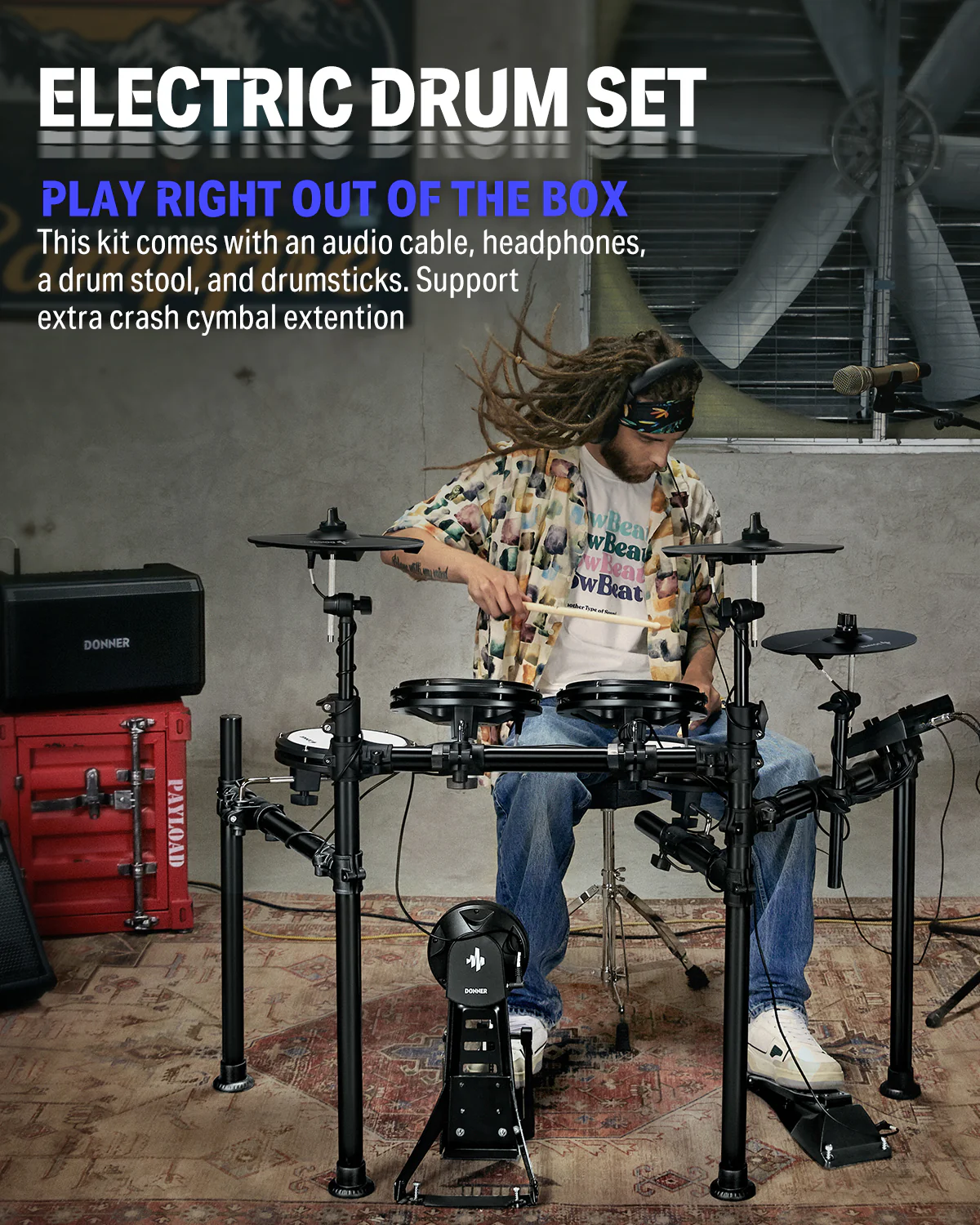 Donner DED-200X Electronic Drum Set - Image 3