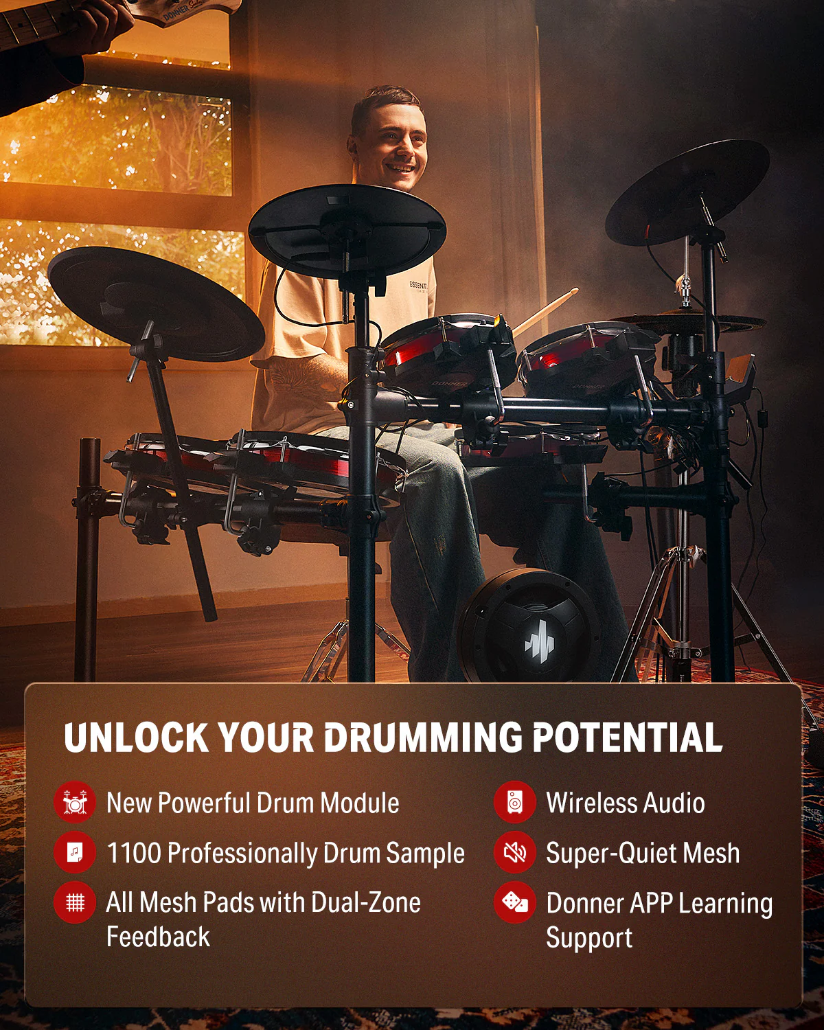 Donner DED-300Pro Electronic Drum Set - Image 9