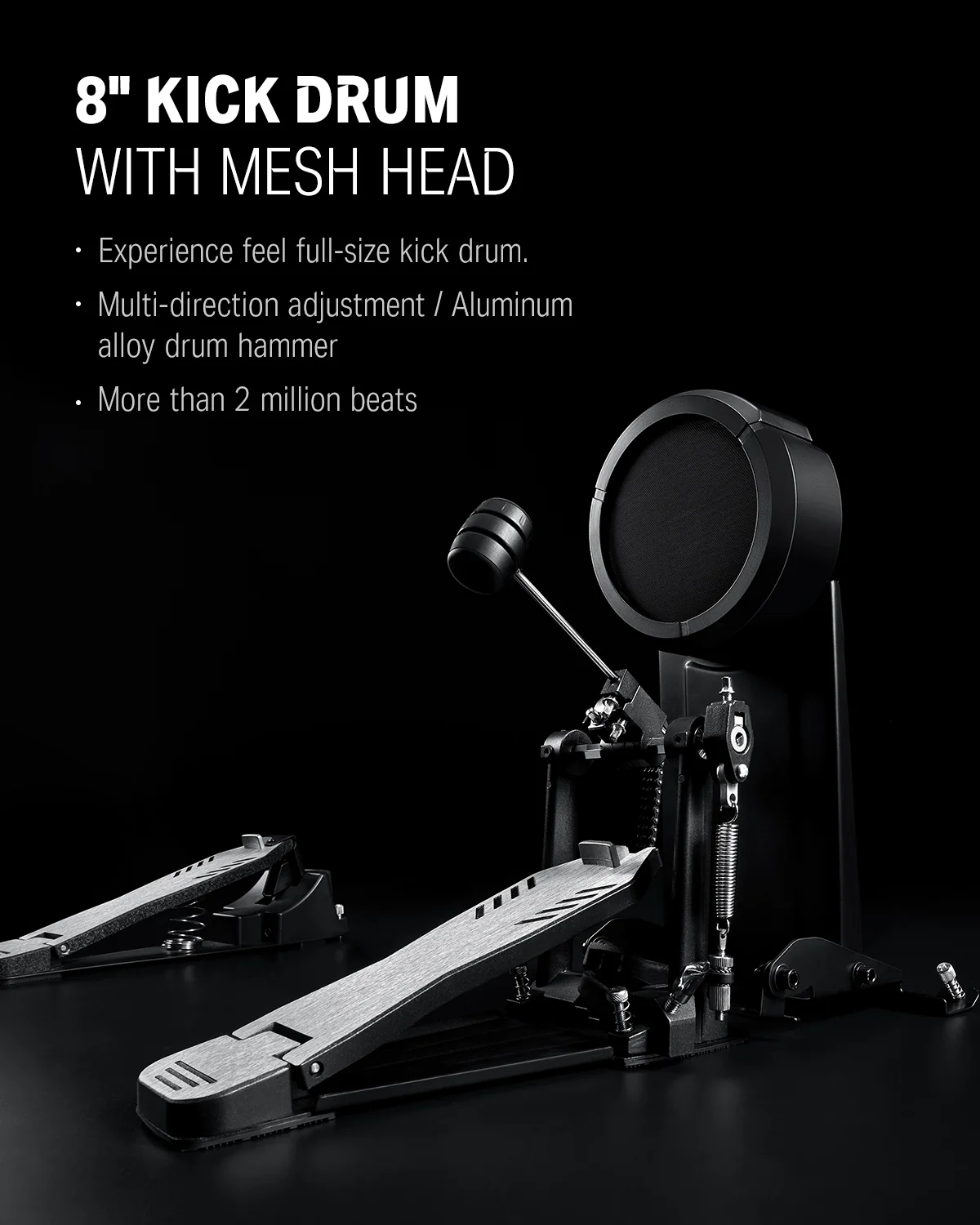 Donner DED-500 Electric Drum Set with Industry Standard Mesh Heads and Included BD Pedal for Optimal Performance and Feel - USB Professional Studio Integration - Image 3