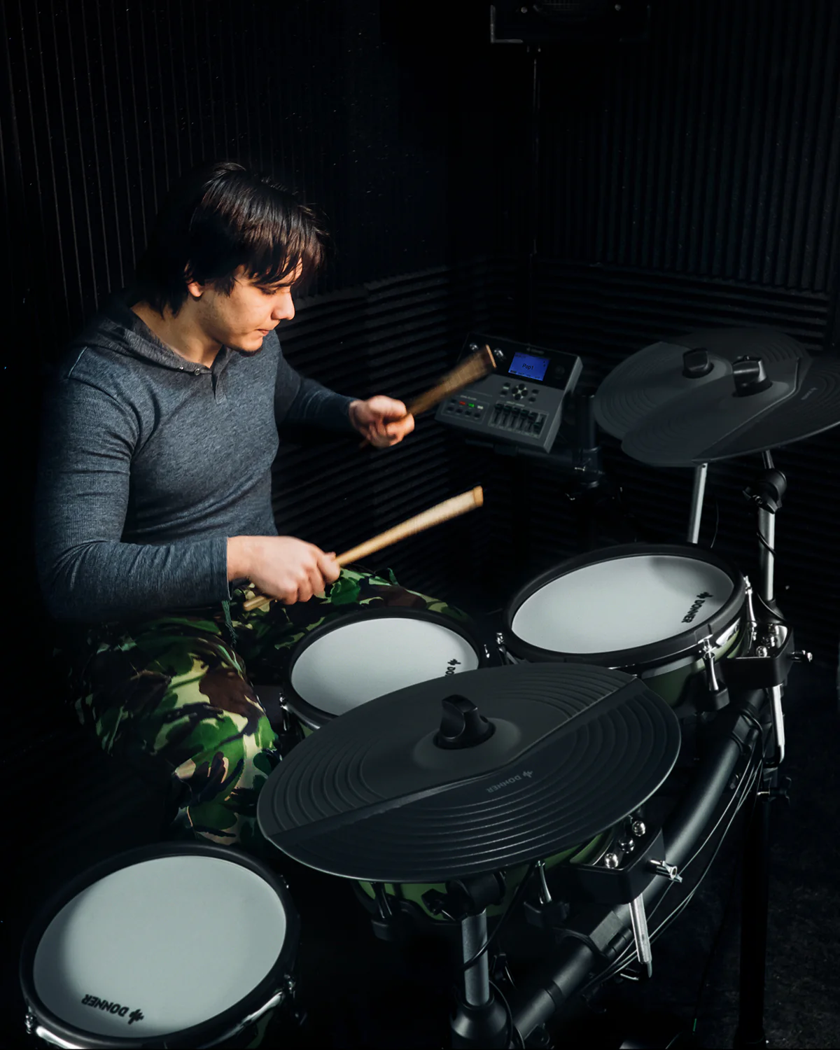 Donner DED-500 Electric Drum Set with Industry Standard Mesh Heads and Included BD Pedal for Optimal Performance and Feel - USB Professional Studio Integration - Image 7