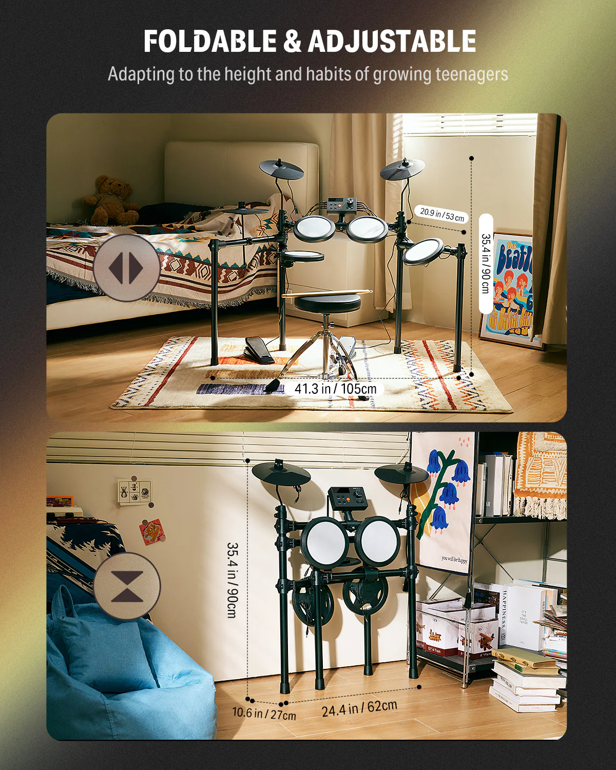 Donner DED-70 Electric Drum Set For Kids - Image 10