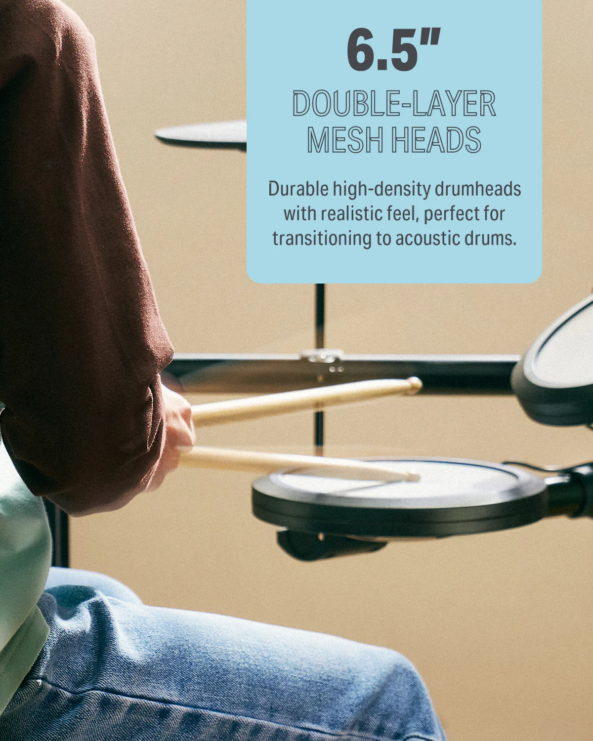 Donner DED-70 Electric Drum Set For Kids - Image 12
