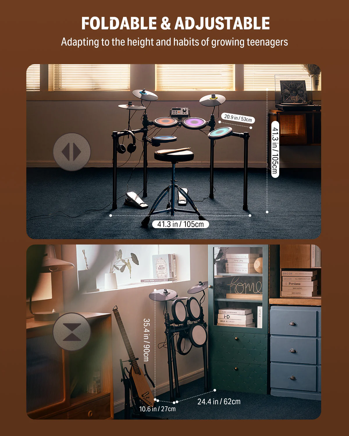 Donner DED-70 Electric Drum Set For Kids - Image 28