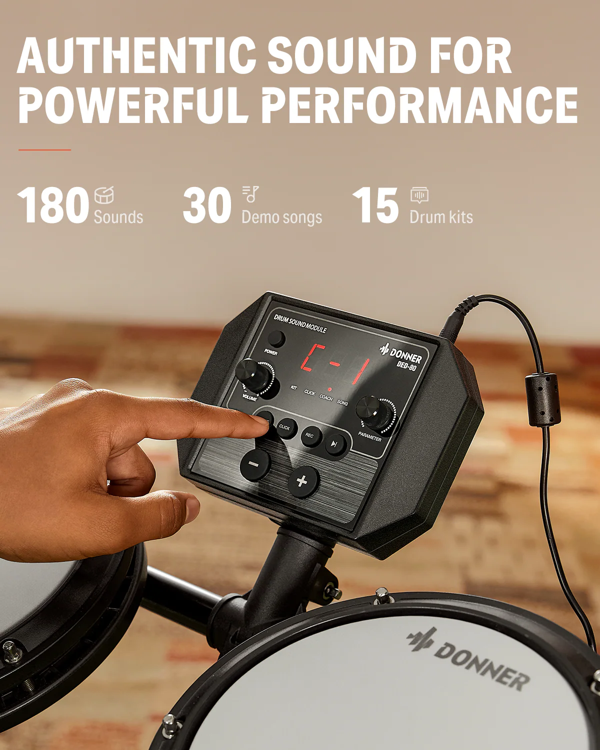 Donner DED-80 Best Electronic Drum Bundle Kit For Beginners - Image 10