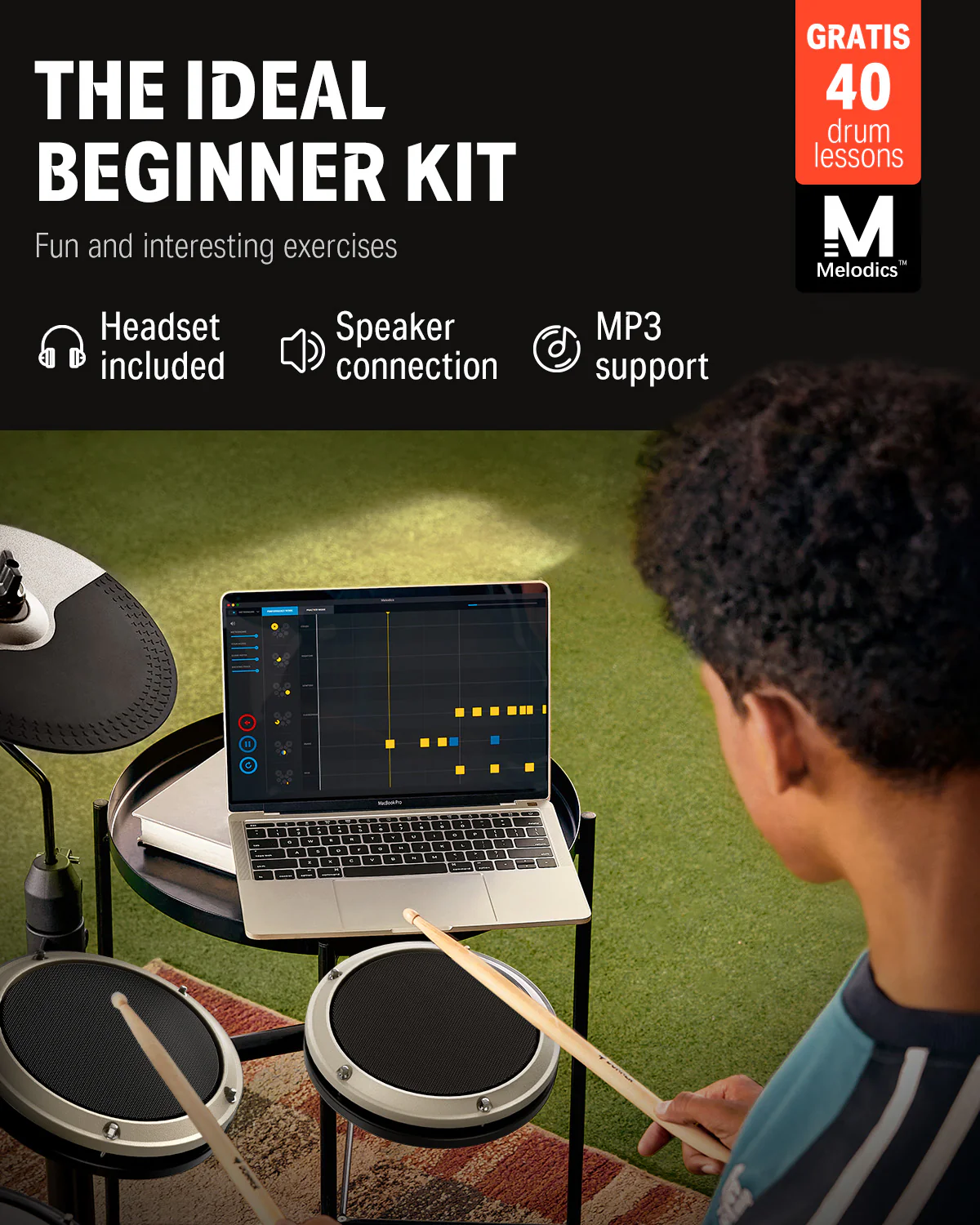 Donner DED-80 Best Electronic Drum Bundle Kit For Beginners - Image 23
