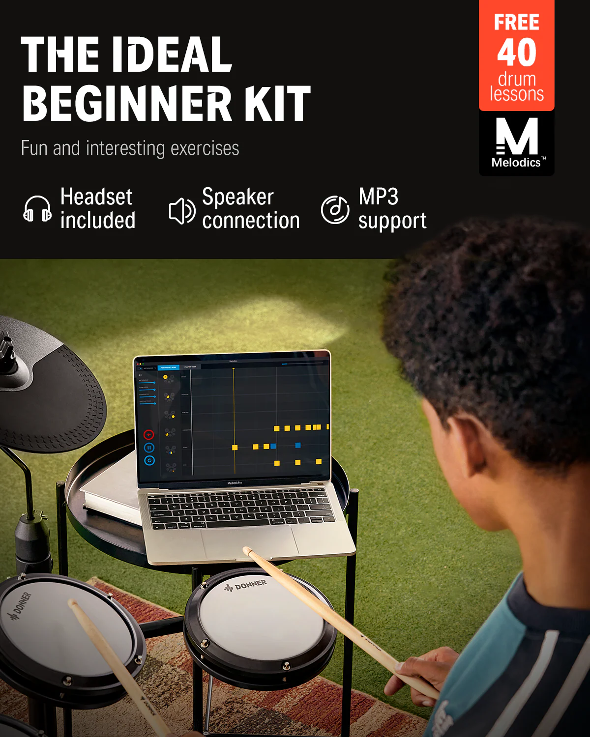 Donner DED-80 Best Electronic Drum Bundle Kit For Beginners - Image 7