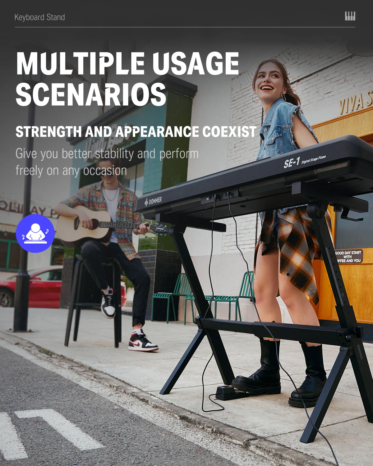 Donner DKS-100 Z-style Folding Keyboard Stand - Image 12