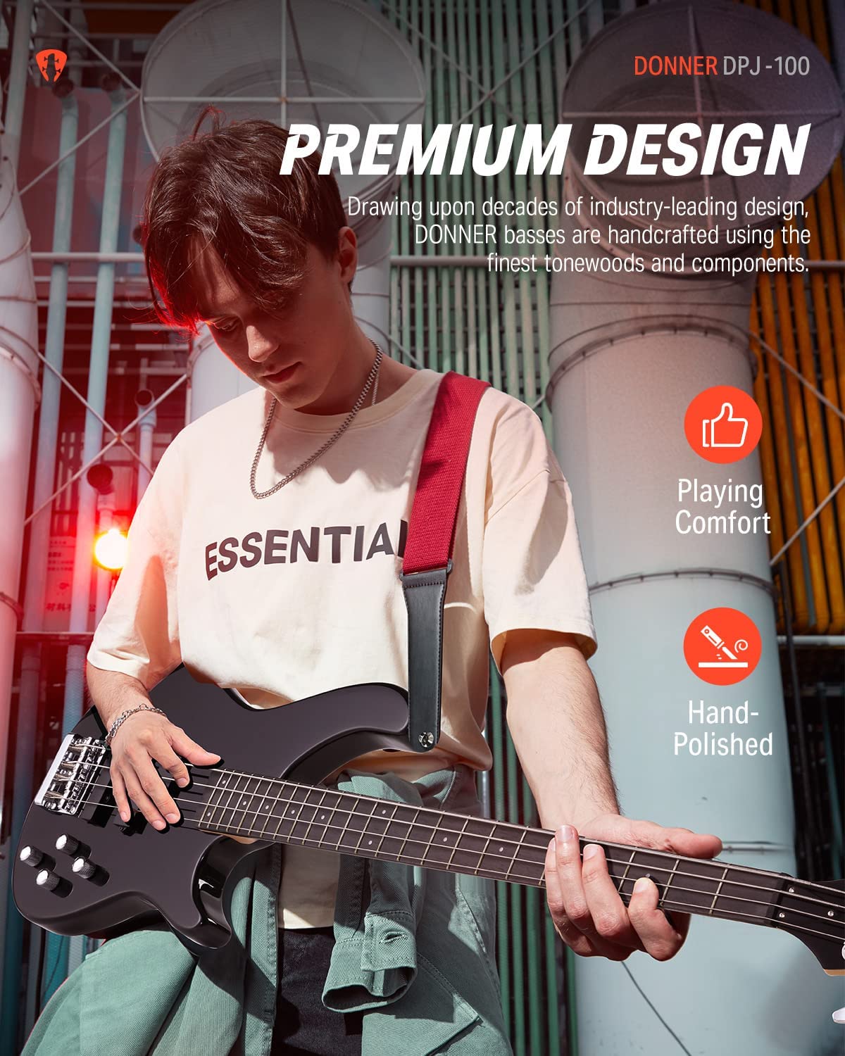 Donner DPJ-100 Electric Bass Guitar - Image 7
