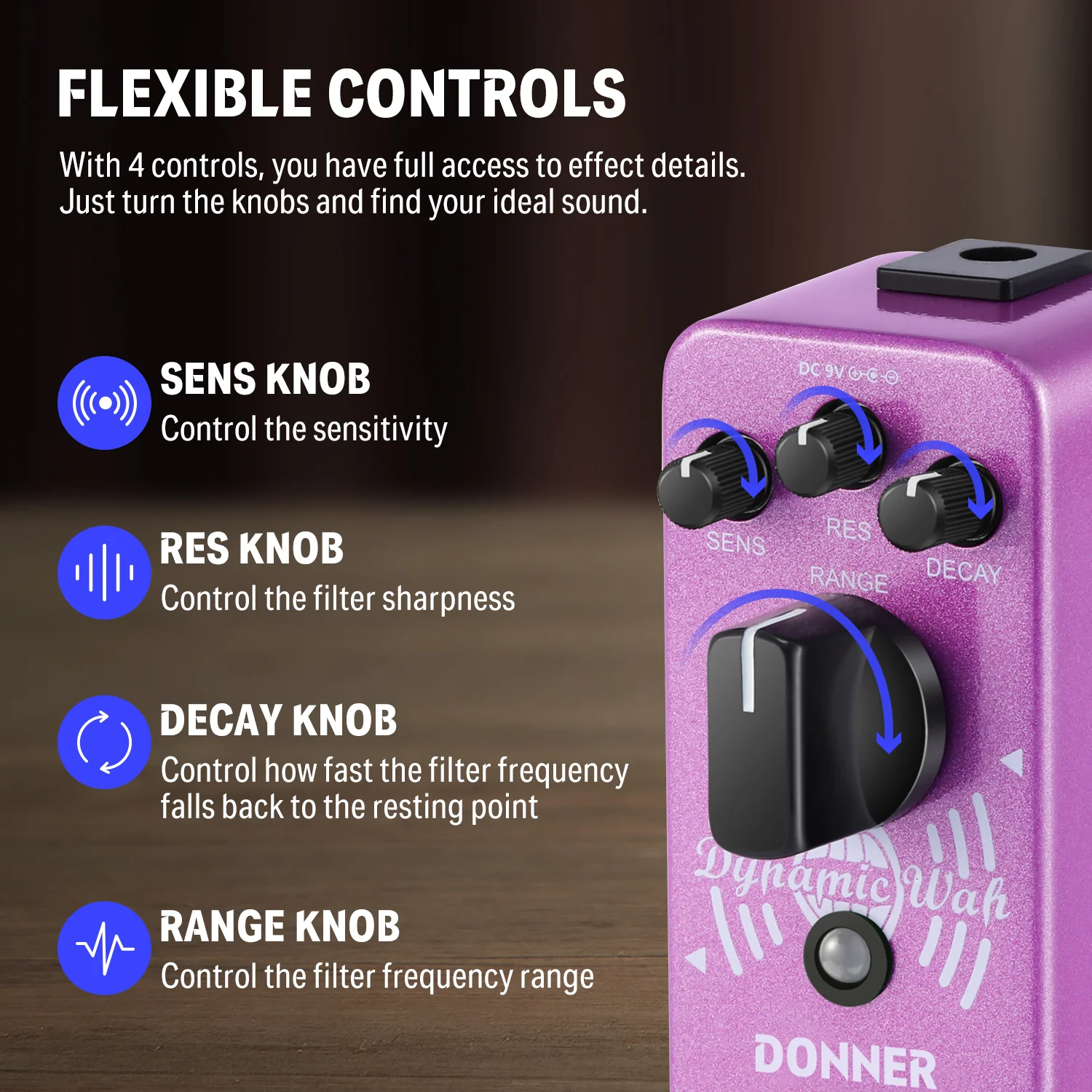Donner Dynamic Wah-Wah Pedal Filter Effect - Image 5