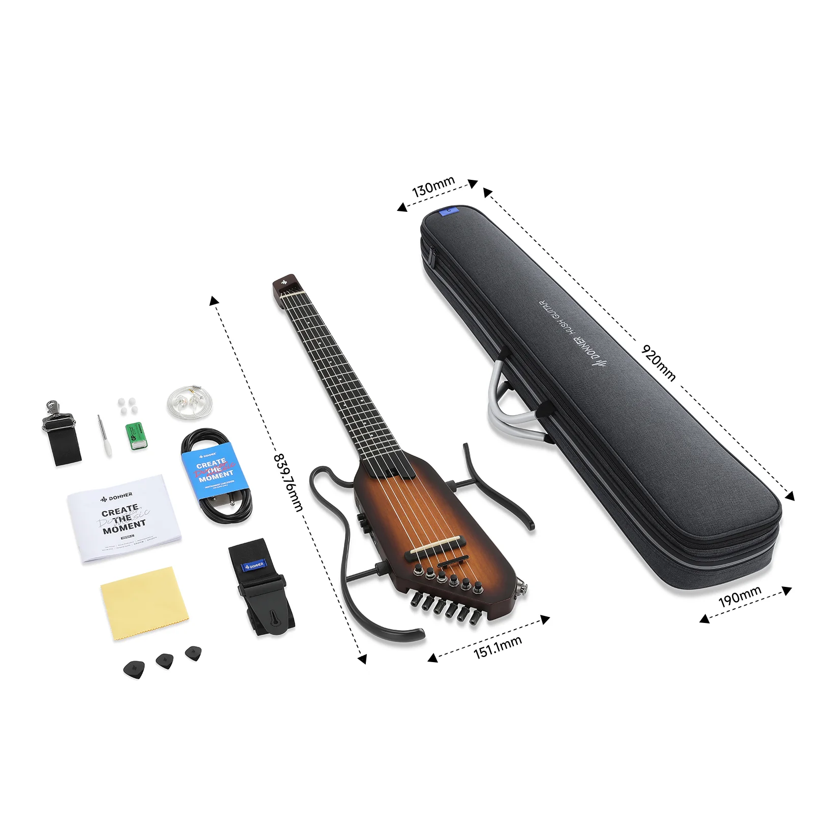 Donner HUSH C Nylon Acoustic-Electric Guitar - Image 12