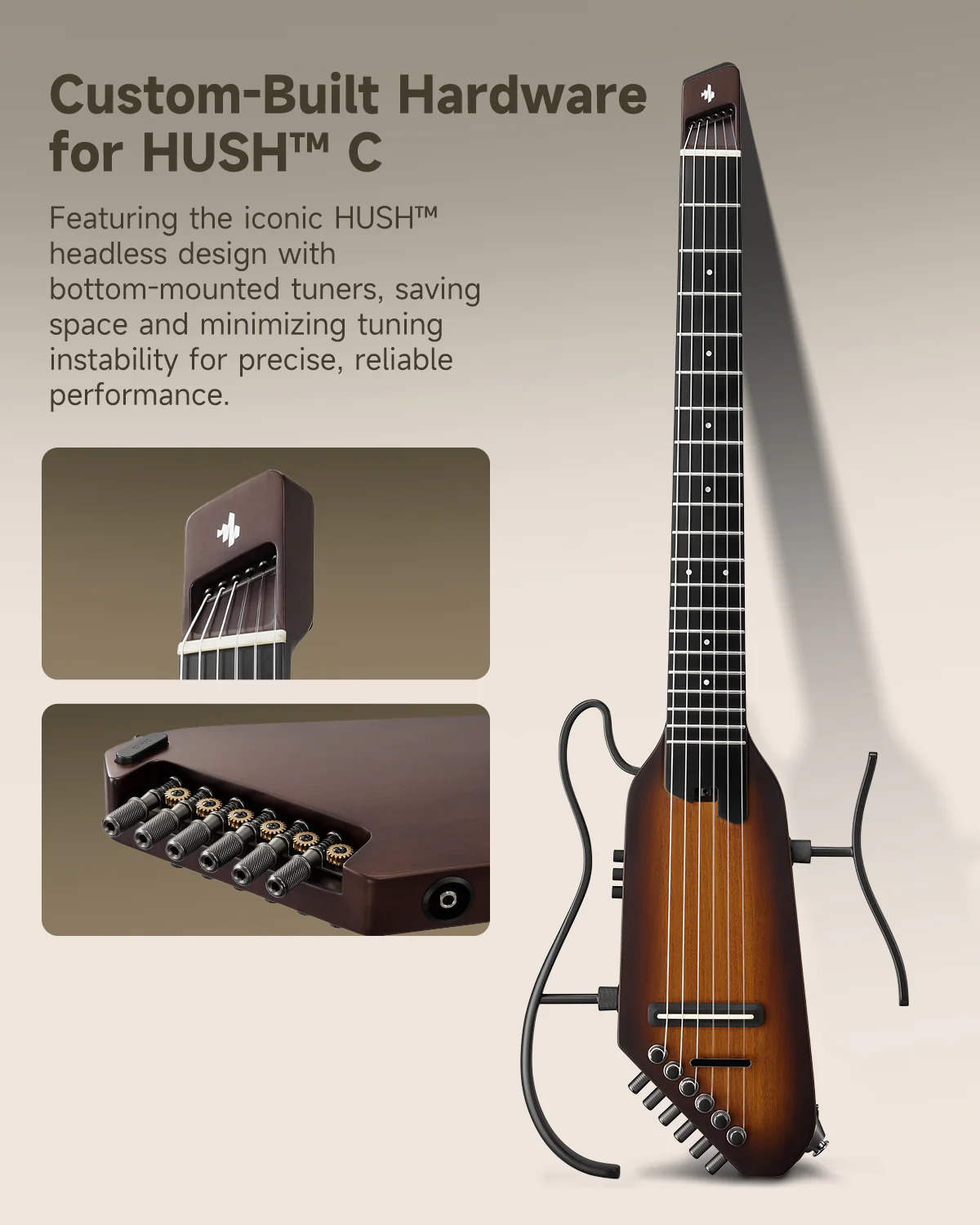 Donner HUSH C Nylon Acoustic-Electric Guitar - Image 18
