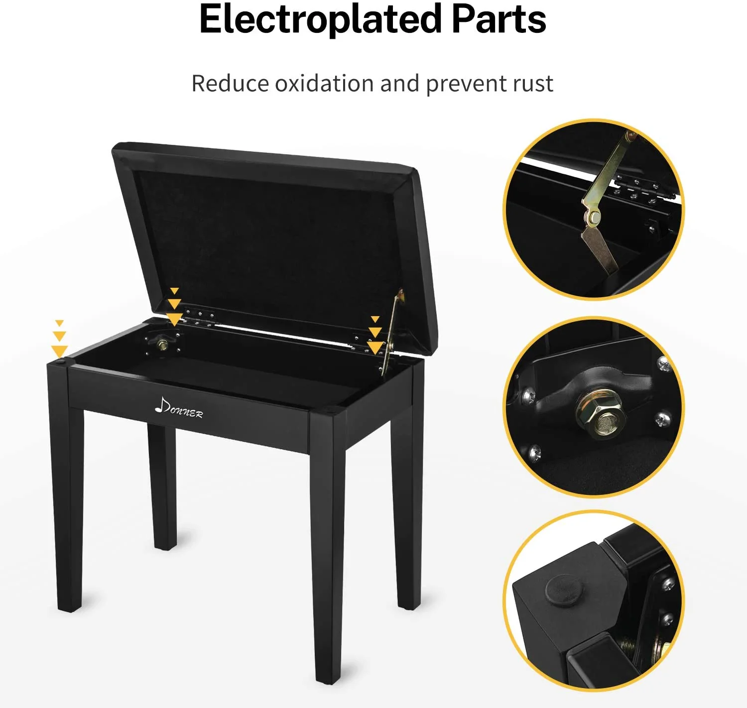 Donner DKB-10 Piano Bench w/Storage - Image 5