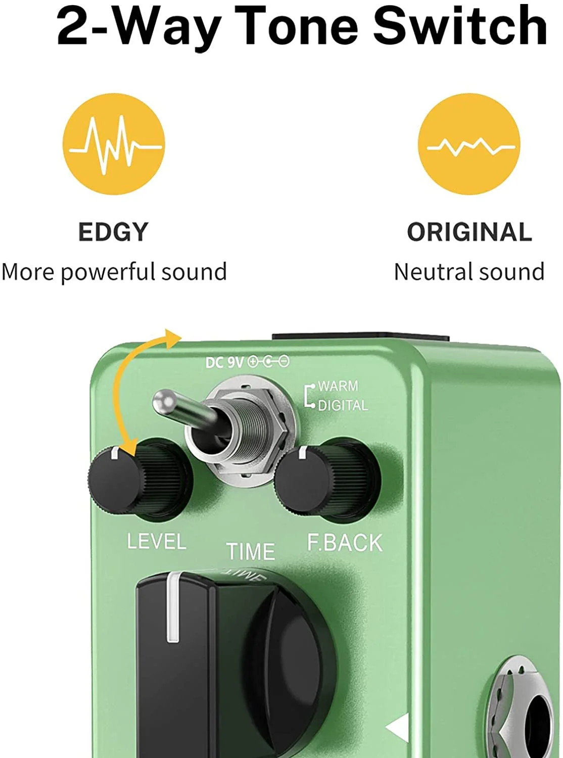 Donner Wave Delay Guitar Effect Pedal 2 Modes Digital and Analog-Style Warm Delay True Bypass - Image 5