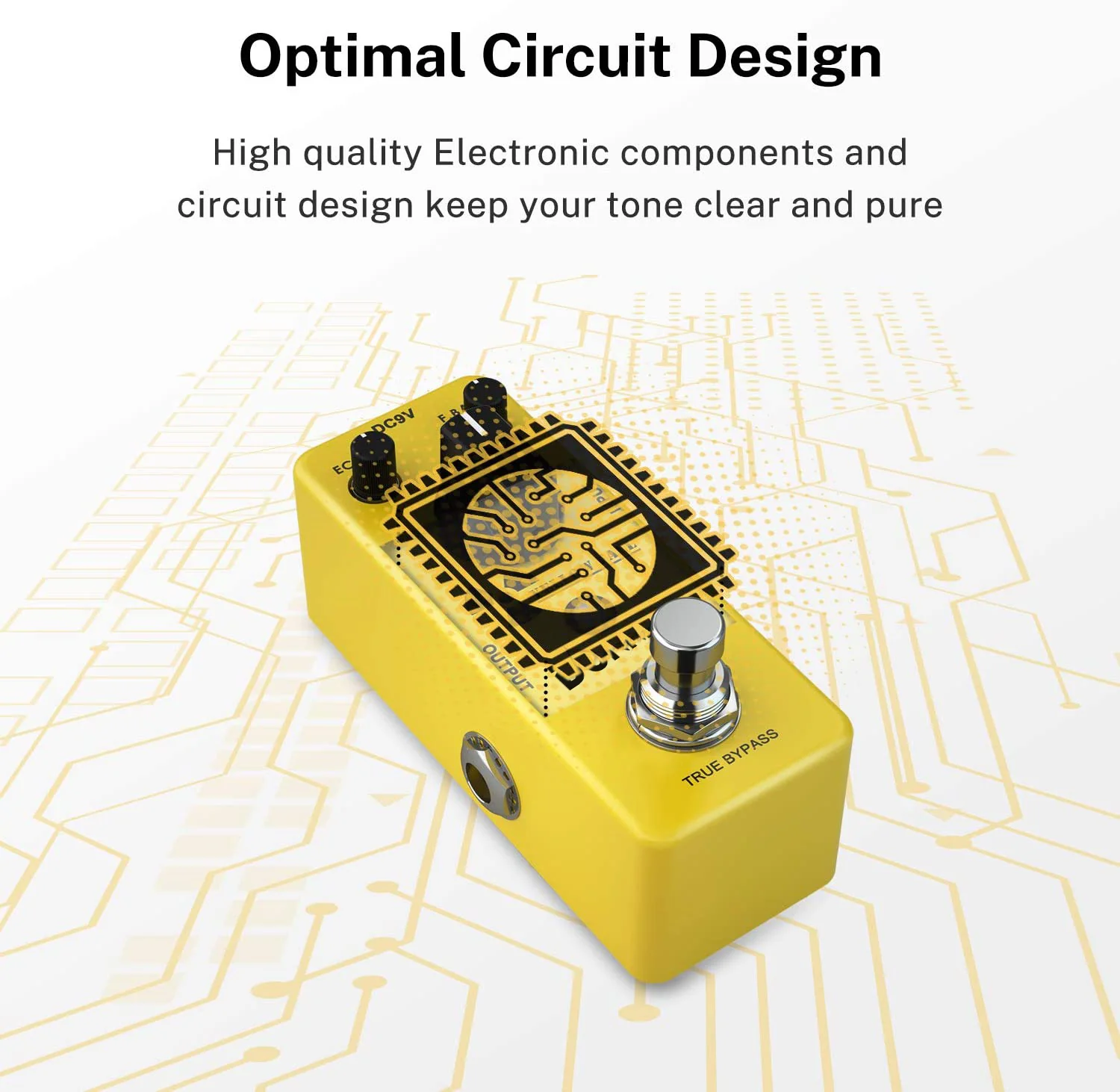 Donner Yellow Fall Delay Guitar Effect Pedal True Bypass - Image 5