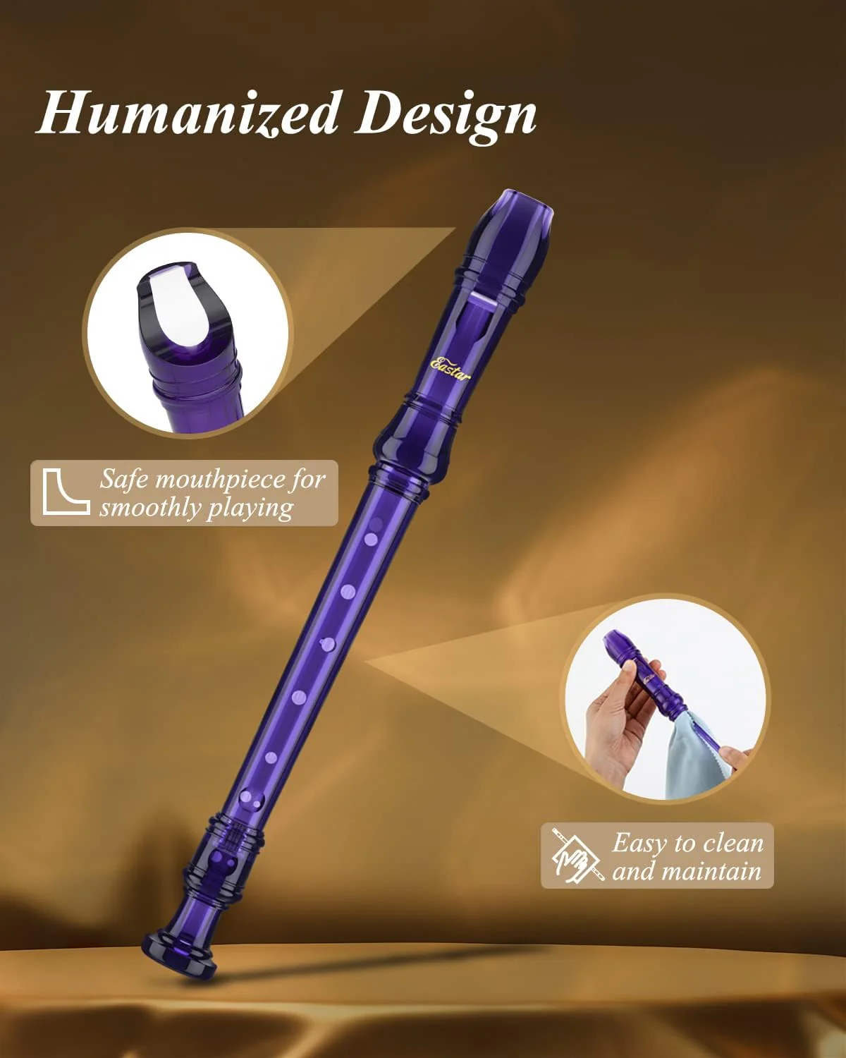 Eastar Soprano Recorder Instrument for Kids Students Beginners, German fingering C Key Recorder Instrument - Image 4